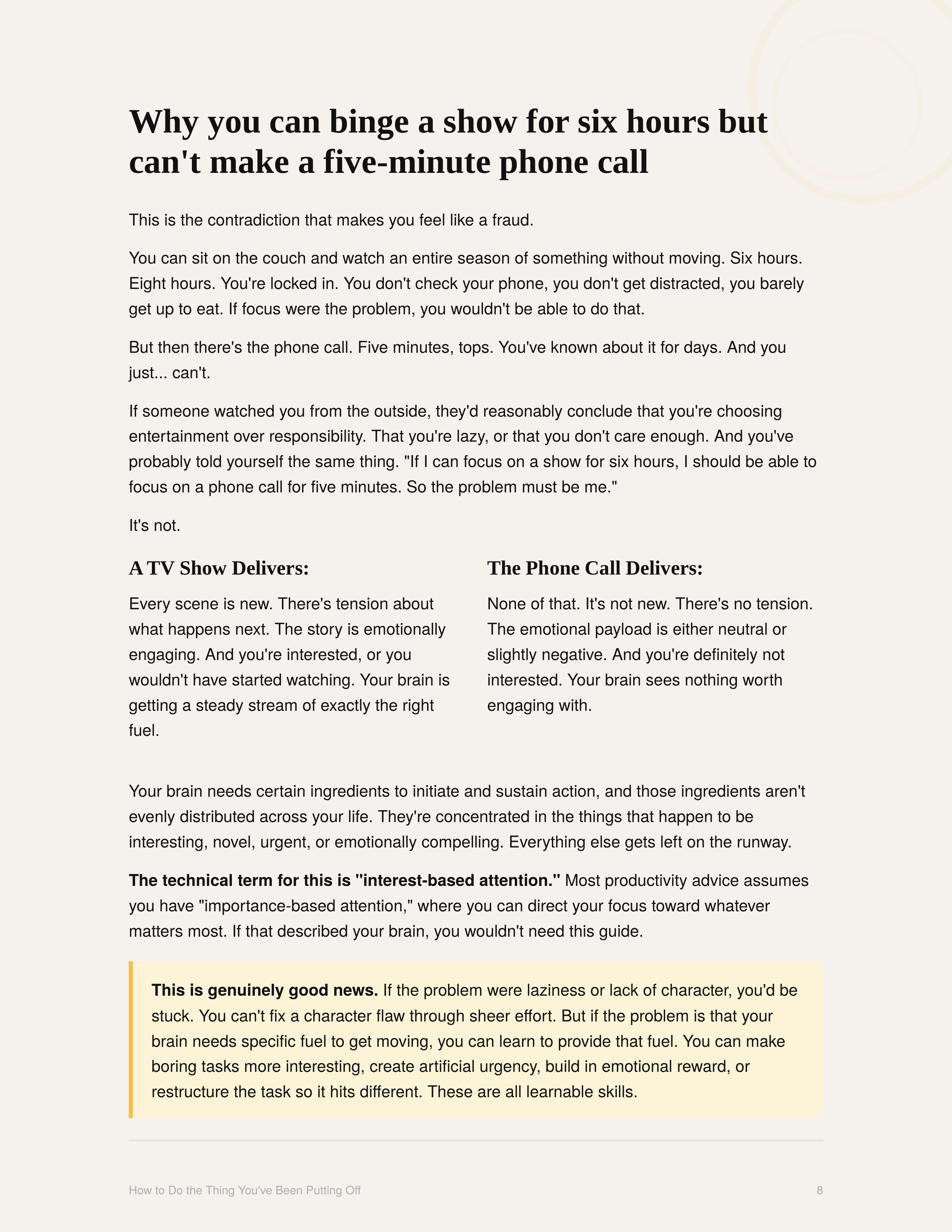 TV Show vs Phone Call comparison