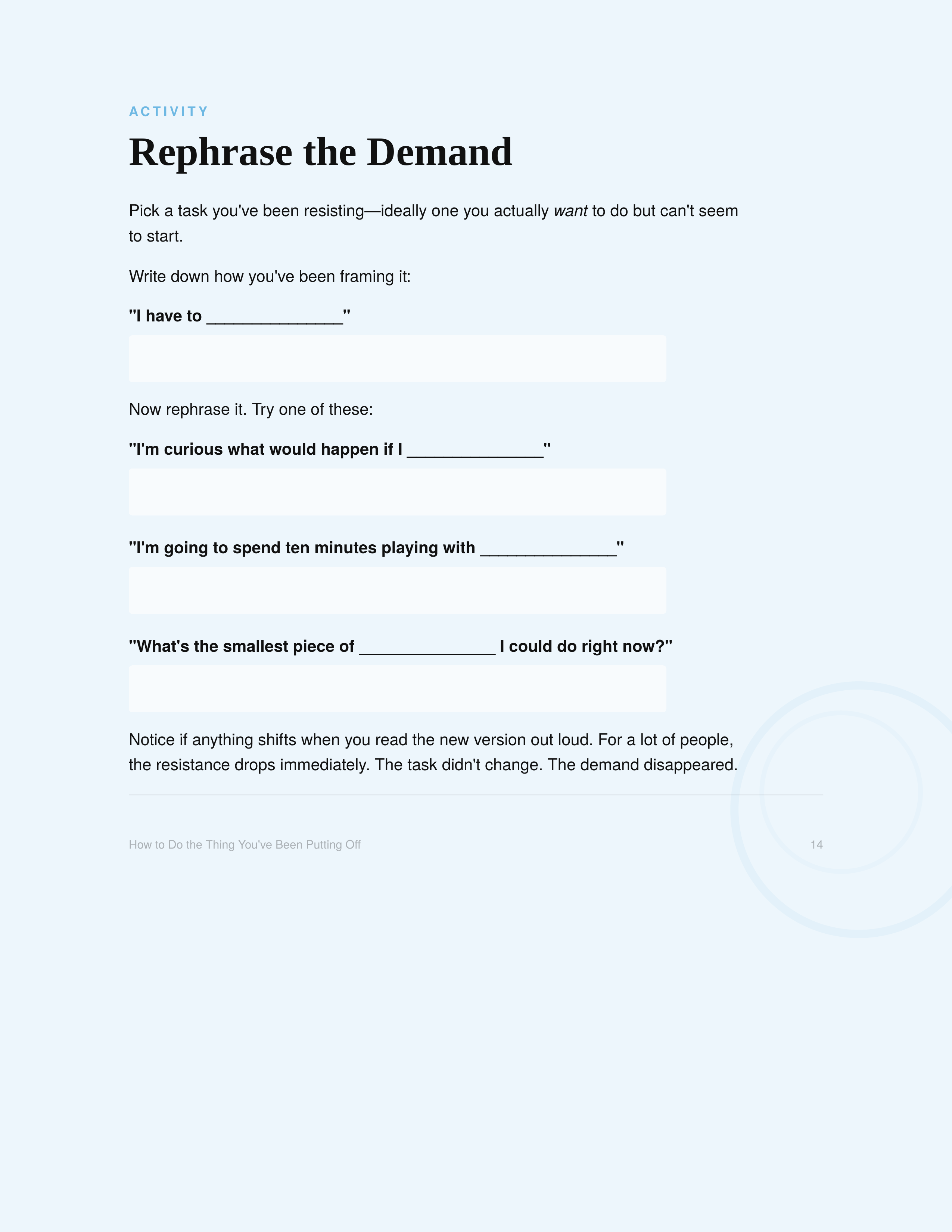 Rephrase the Demand activity