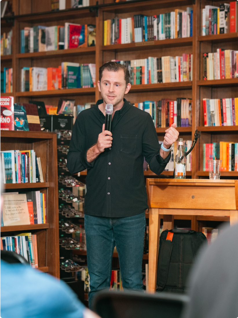 Chris Guillebeau at a bookstore